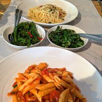 Pasta arrabbiata, spaghetti with garlic & chilli at La Locanda in Clitheroe