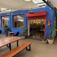 Inside and outside restaurant  at Lava Latte in Nairobi