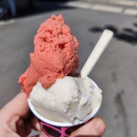 Coconut and raspberry at Gelateria di Berna - Röschibachplatz in Zurich