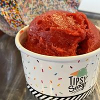 Raspberry limoncello sorbet  at Tipsy Scoop in Portland