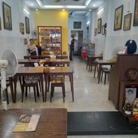 Inside the clean restaurant at Quán chay Duyen in Ho Chi Minh City