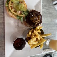 Vegan bistro burger  at Cafe 195 Bistro Bar in Saint Michael