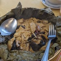 Steamed chicken and mushrooms at Hey Hey Vegan Cuisine in Sale