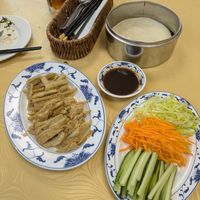 Aromatic duck pancakes at Hey Hey Vegan Cuisine in Sale