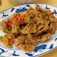 Salt and pepper chicken at Hey Hey Vegan Cuisine in Sale