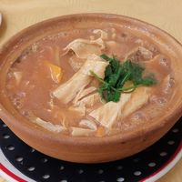 Lamb and tofu sheet clay pot at Hey Hey Vegan Cuisine in Sale