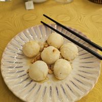 Kidney bean and smoked sesame Mochi at Hey Hey Vegan Cuisine in Sale