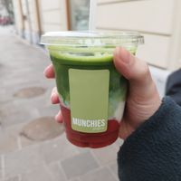 Strawberry Match with Coconut milk at MUNCHIES in Ljubljana