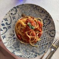 Spaghetti with tomatoes  at La Tonnarella in Campania