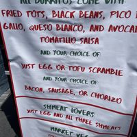 100% vegan menu; confirmed with owners  at Babbs Breakfast Burritos - Pop Up in San Diego