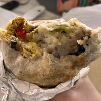 Scrambled tofu and chorizoo  at Babbs Breakfast Burritos - Pop Up in San Diego