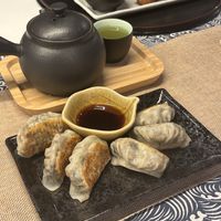 Gyoza, green tea & lion’s mane karaage set  at Towzen - Sydney in Sydney
