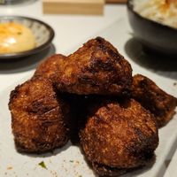 Karaage (Lion's mane Mushroom)

Crunchy with rich umami flavour, served with house-made olive oil mayo. at Towzen - Sydney in Sydney
