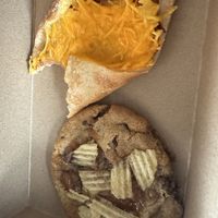 Ham and cheeze popover (with a big bite taken out) and the Tater n Toffee cookie.   at The Caring Kitchen - Orangevale in Orangevale