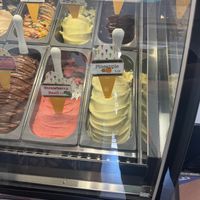 Vegan Options Clearly Labeled - I didn't notice the Peanut Butter on the other side until later so it's not in the shot.  at Pompelmo Gelato in Westerly