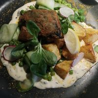 Vegan fish and chips at Vegan Restoran V in Tallinn