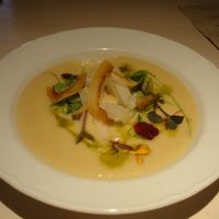 Creamy cauliflower soup at Vegan Restoran V in Tallinn