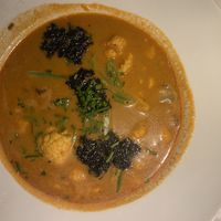 Vegan Spciy coconut seawed soup at Vegan Restoran V in Tallinn