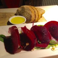 Beet ravioli at Vegan Restoran V in Tallinn