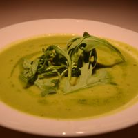 Green Pea and Mint Soup at Vegan Restoran V in Tallinn