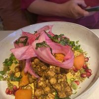 Chickpeas and sweet potato  at Vegan Restoran V in Tallinn