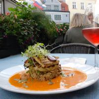 spicy peanut tofu  at Vegan Restoran V in Tallinn