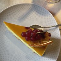 tofu mango cake  at Vegan Restoran V in Tallinn