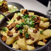 Smoked tofu loaded fries at Vegan Restoran V in Tallinn