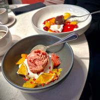 Amazing dessert! The mix of flavours and it’s freshness almost made me cry! Soooo good 11/10!!! at Vegan Restoran V in Tallinn