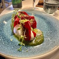 Beetroot ravioli with amazing cashew ”cheezy” filling! This was delicious (coming from someone who’s usually never into beetroot!) at Vegan Restoran V in Tallinn