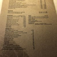 Drink List (back) at Vegan Restoran V in Tallinn