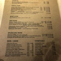 Drink List (front) at Vegan Restoran V in Tallinn