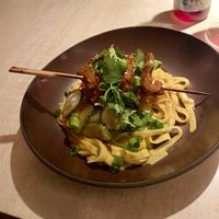 Peanut-orange marinated soy skewers  at Vegan Restoran V in Tallinn