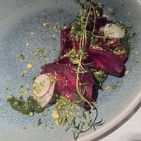 Red Beet Ravioli  at Vegan Restoran V in Tallinn