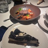 Oreo Cheese Cake, Strawberry Cheesecake (fron menu “Chocolate covered cheese curd”), Plum Cheesecake  at Vegan Restoran V in Tallinn