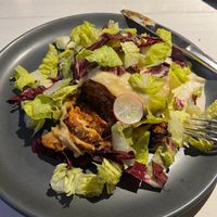 Lentil lasagna at Vegan Restoran V in Tallinn