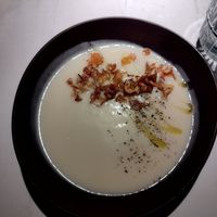 Asparagus (I think) soup which was delicious in the cold weather at Vegan Restoran V in Tallinn