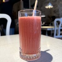 Fresh watermelon juice with mint  at Vegan Restoran V in Tallinn
