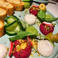 Selection of spreads   at Vegan Restoran V in Tallinn