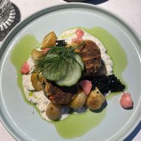 Fish tofu fritters  at Vegan Restoran V in Tallinn