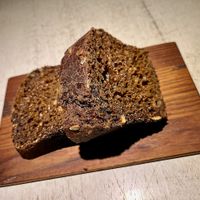Delicious dark rye bread at Vegan Restoran V in Tallinn