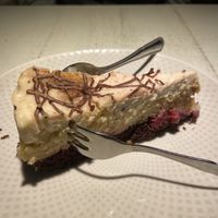 Traditional Estonian birthday cake  at Vegan Restoran V in Tallinn