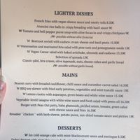 Menu  at Vegan Restoran V in Tallinn