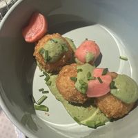 Arancini rice balls  at Vegan Restoran V in Tallinn