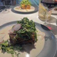 Lasagna with white wine sauce   at Vegan Restoran V in Tallinn