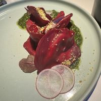 Beetroot ravioli   at Vegan Restoran V in Tallinn