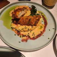 Breaded chicken with mash at Vegan Restoran V in Tallinn