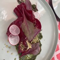 Beetroot ravioli isn’t pasta  at Vegan Restoran V in Tallinn