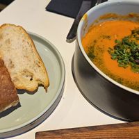 Tomato Bell Pepper puree Soup at Vegan Restoran V in Tallinn