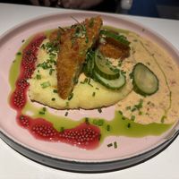 Vegan chicken, puree potato and sauce/jus  at Vegan Restoran V in Tallinn